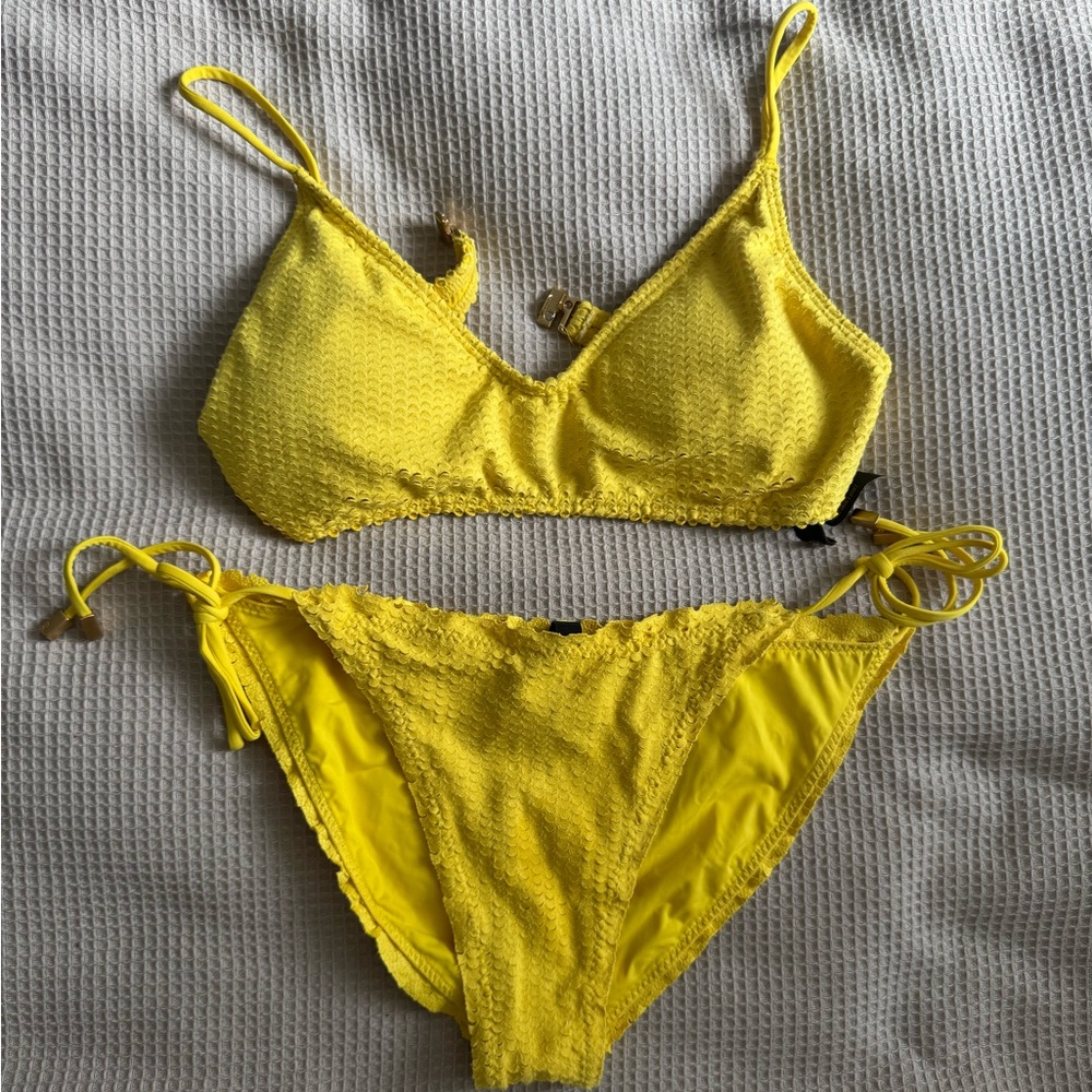 VIX Paula Hermanny Yellow Textured Bikini Set Sz L